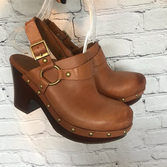KorkEase Shoes Korks By Kork Ease Brown Leather Studded Clogs Size